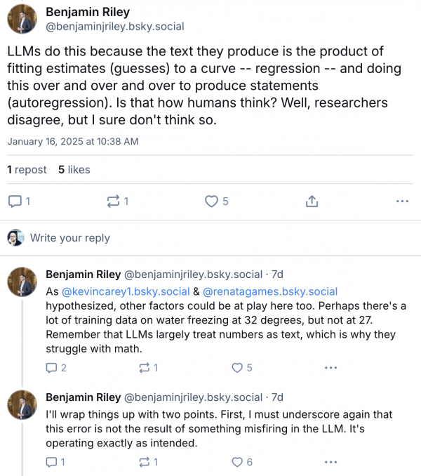 A Bluesky thread examining why AI confused temperature scales so much it claimed both that
